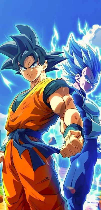 Anime warriors stand powerfully in vibrant colors.