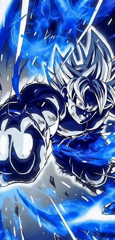 Anime character with blue energy power