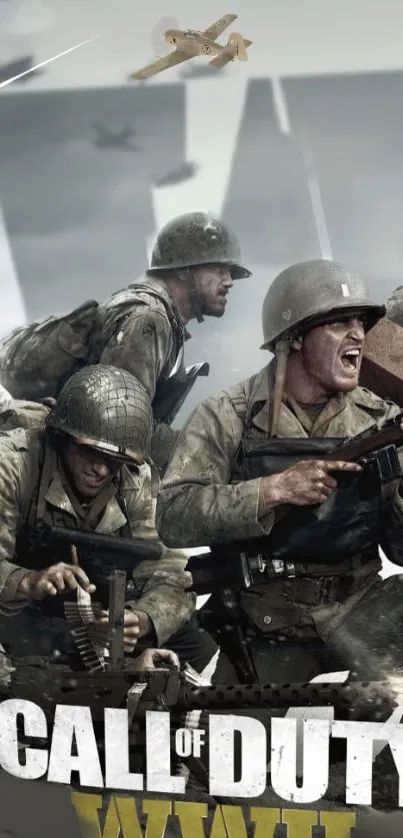 Call of Duty WWII soldiers and plane artwork