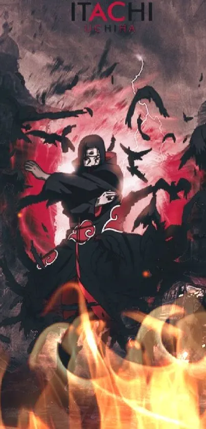 Epic dark Itachi Uchiha wallpaper design.