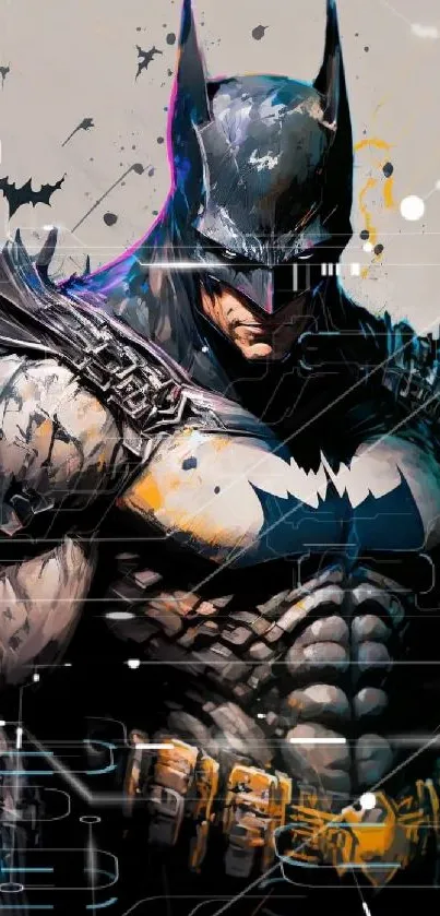 Batman in a powerful artistic pose with dark and detailed design.