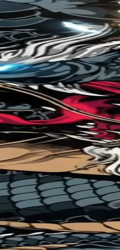 Epic dragon with vibrant colors in an anime style design.