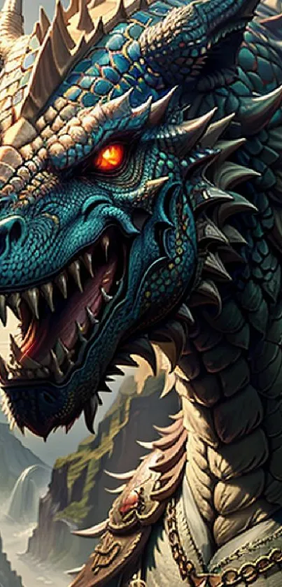 Epic dragon fantasy art mobile wallpaper.