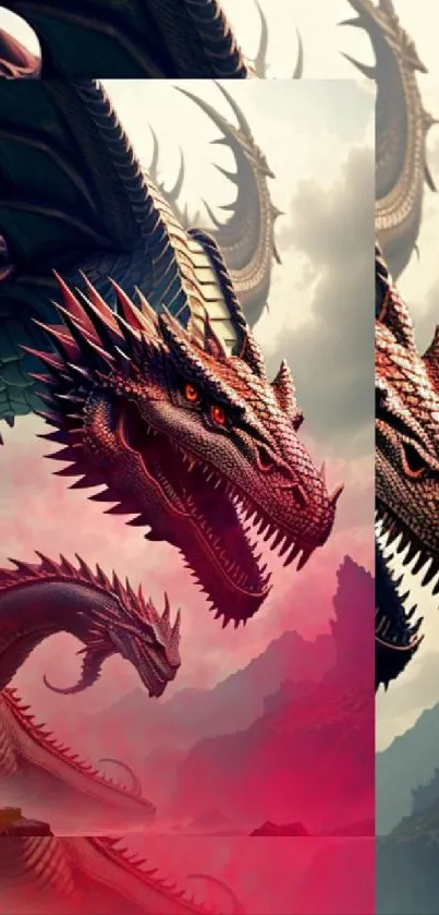 Epic dragon artwork with vibrant colors and detailed design on mobile wallpaper.