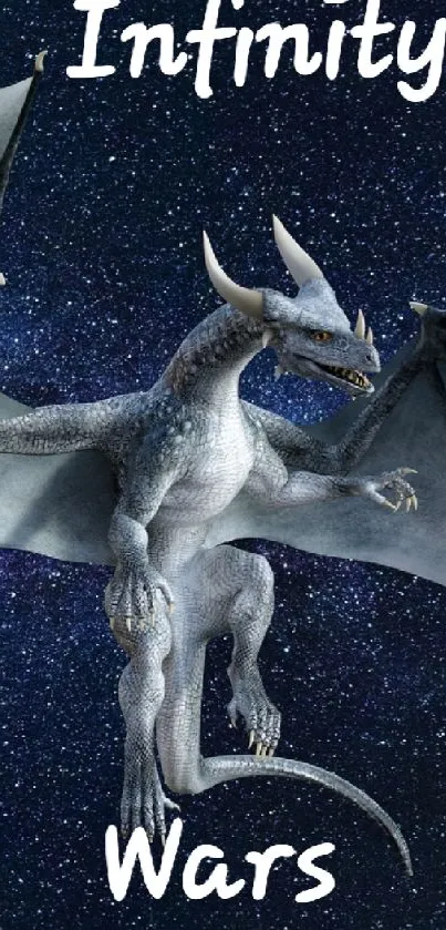 Majestic dragon in space with starry galaxy backdrop.