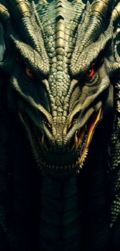 Epic dragon wallpaper with striking eyes, perfect for fantasy lovers.