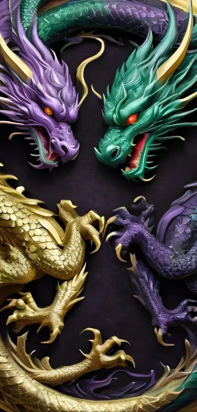 Two dragons clashing in an epic fantasy scene.