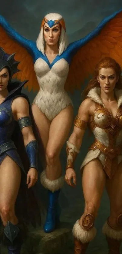 Epic fantasy warrior women in vibrant colors