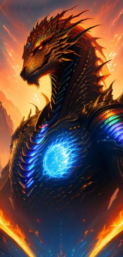 Epic dragon artwork with fiery colors and vibrant details.