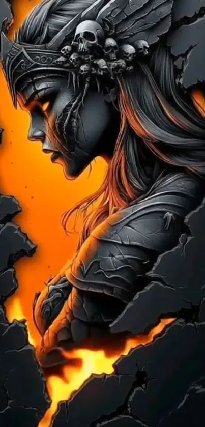 Epic Gothic warrior art with orange accents.