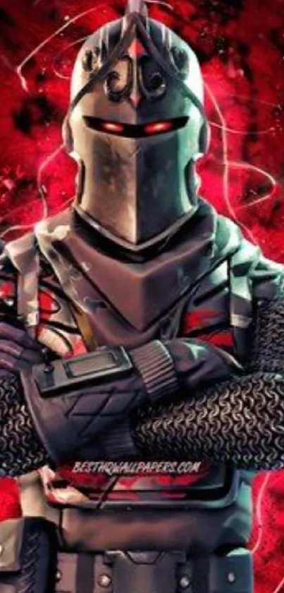 Futuristic knight with red armor mobile wallpaper.