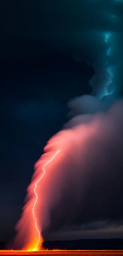 Dramatic lightning strikes during a dark stormy night, creating a mesmerizing view.