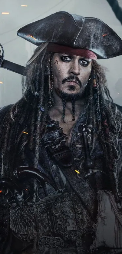 Epic pirate character in seafaring attire wallpaper.