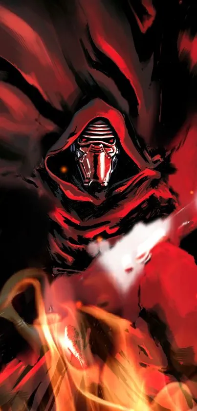 Red Sith-themed wallpaper with fiery elements.