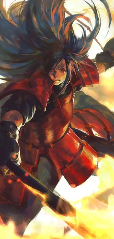 Epic samurai anime warrior in action