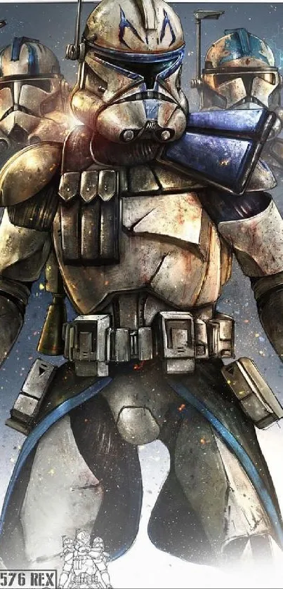 Epic sci-fi soldier with futuristic armor illustration.