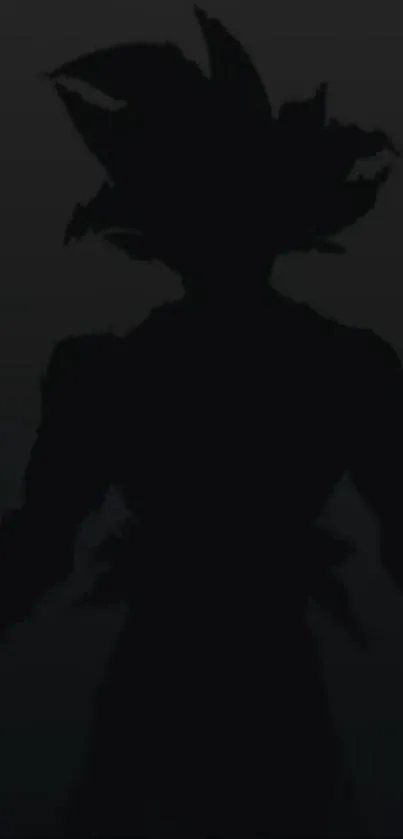 Silhouetted anime hero on a dark background.