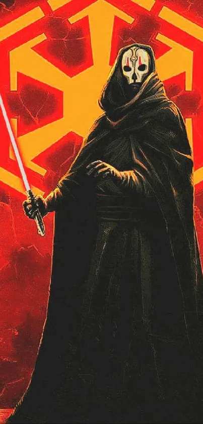 Epic Sith Lord wallpaper with red and black hues.