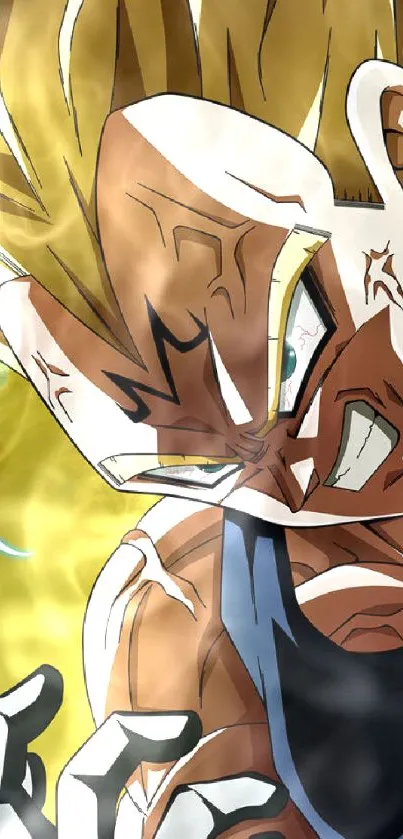 Super Saiyan character powering up with electric energy in anime style.