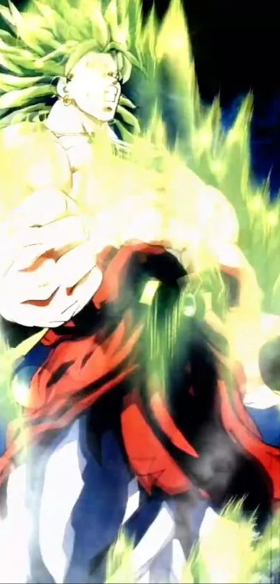 Super Saiyan character emitting immense energy with vibrant yellow aura.