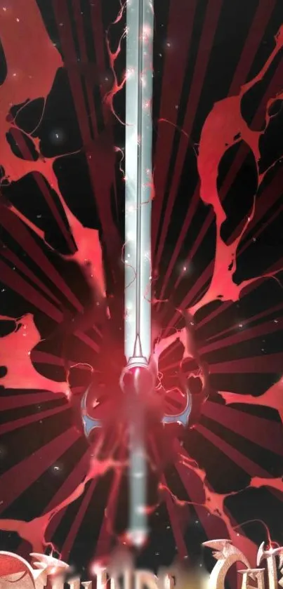 Epic sword with red and black background wallpaper.