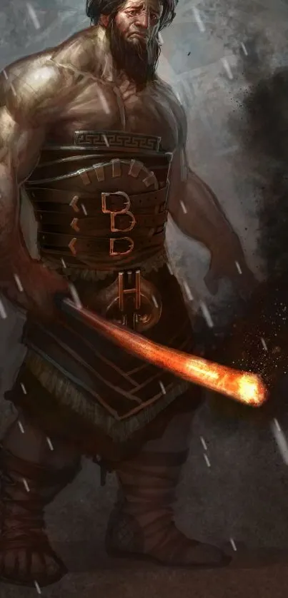 Epic warrior artwork with a glowing sword.