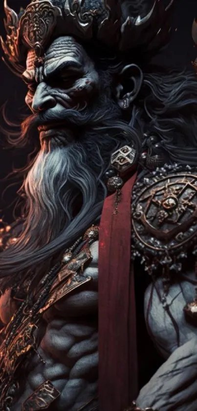 Epic warrior in ornate armor fantasy art wallpaper.