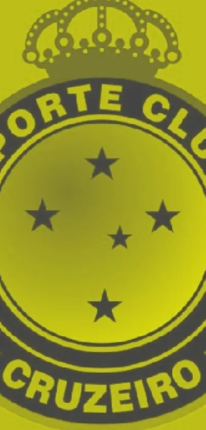 Esporte Clube Cruzeiro emblem on lime green background.