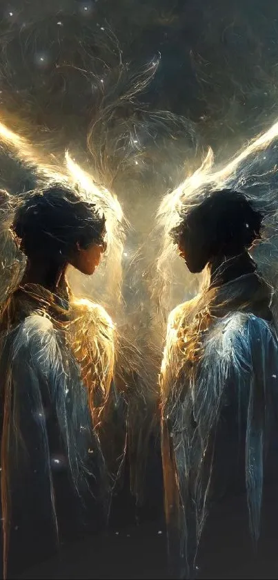 Ethereal angelic figures with glowing wings and a celestial theme.