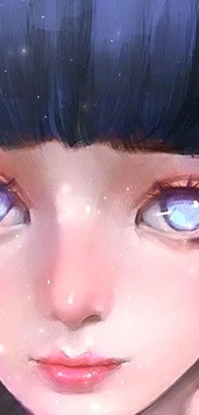 Ethereal anime character with luminous eyes.