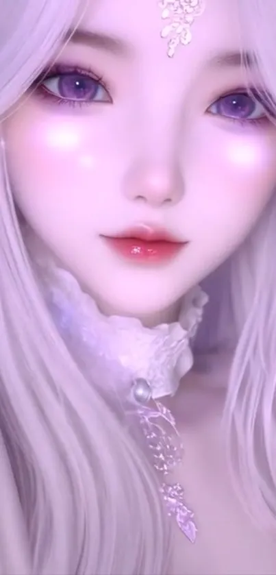 Ethereal anime character with purple hues
