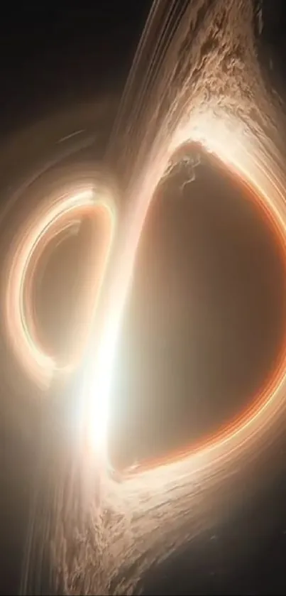 Mesmerizing glowing black hole in space.