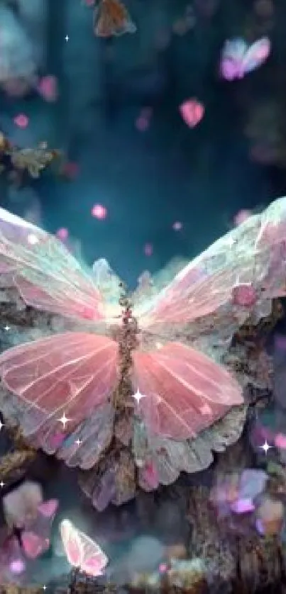 Ethereal butterfly fantasy art with magical pastel colors.