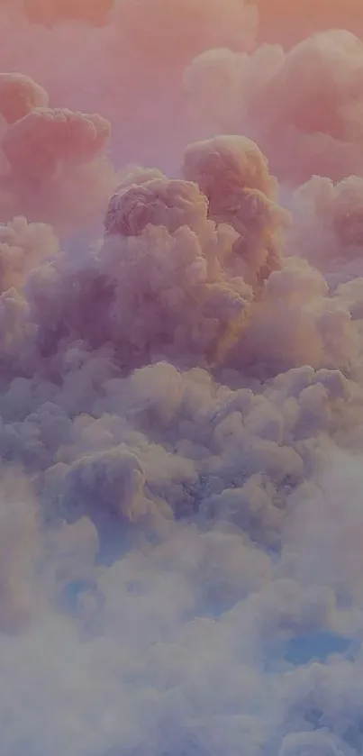 Ethereal clouds wallpaper with pastel sky, creating a serene and calming mobile background.