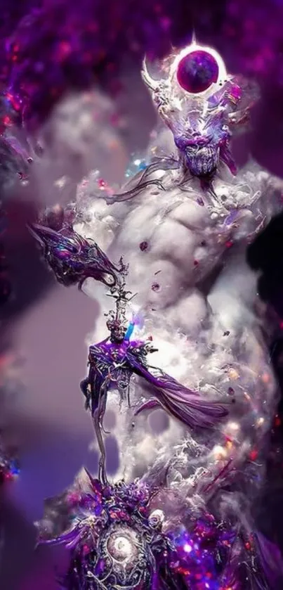 Ethereal cosmic creature art with vibrant purple hues and fantasy elements.