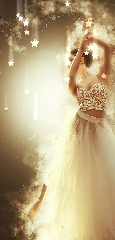 Ethereal dancer in glowing light.