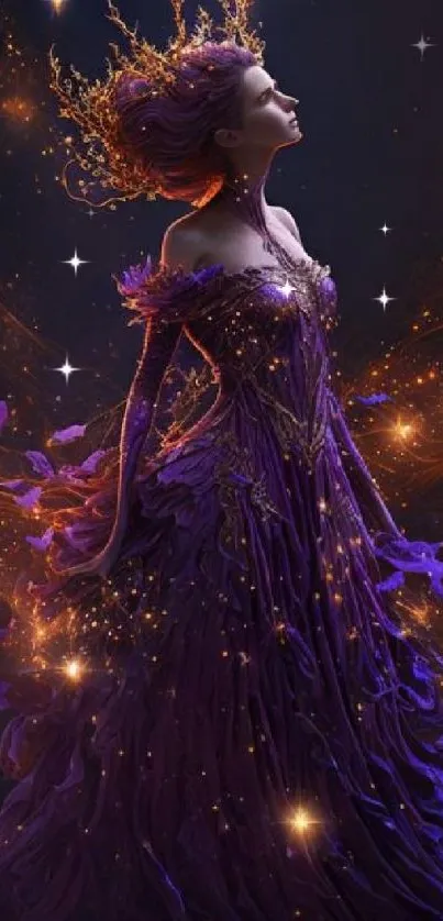 Ethereal fantasy artwork with glowing purple princess.