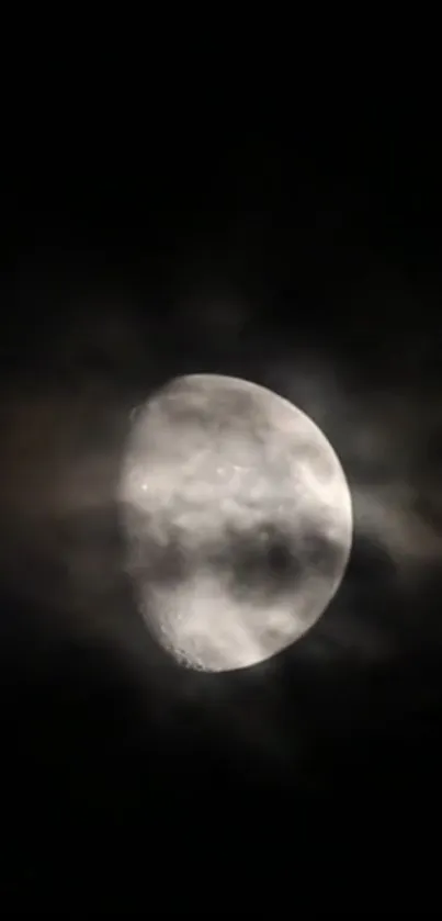 Ethereal Moon in Cloudy Sky - free download