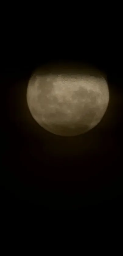 Ethereal moon glowing in a dark, mysterious night sky.