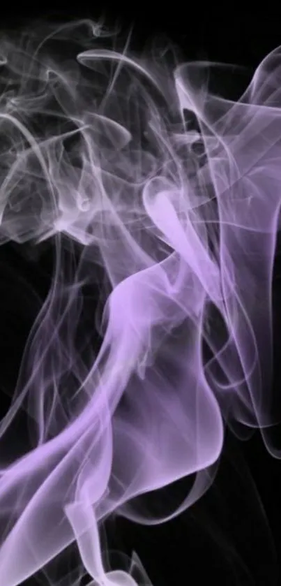 Purple smoke art on dark backdrop, mobile wallpaper.