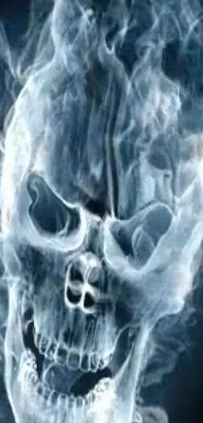 Ethereal smoky skull design mobile wallpaper.
