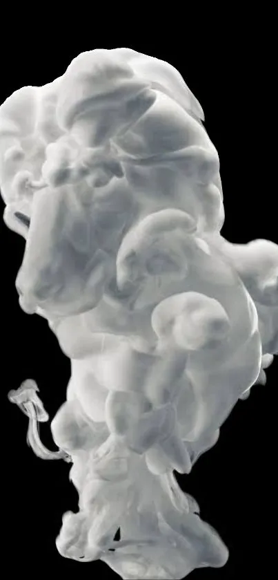 Ethereal white smoke against black background wallpaper.