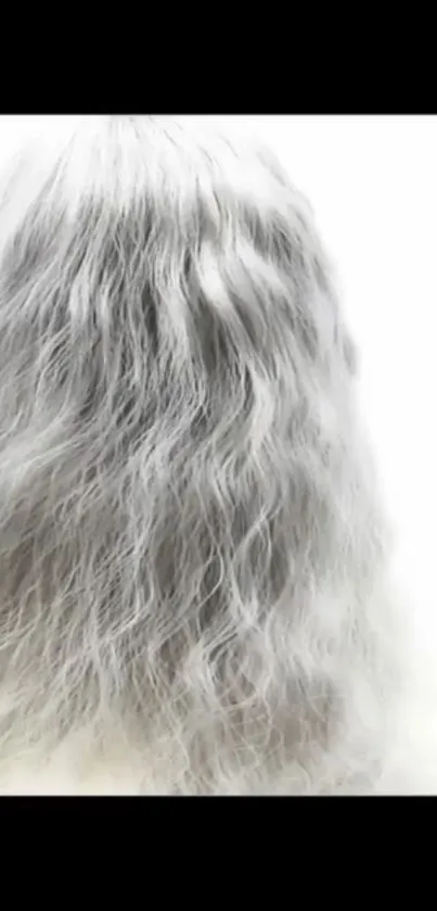 Ethereal white hair with fluffy texture on a bright background.