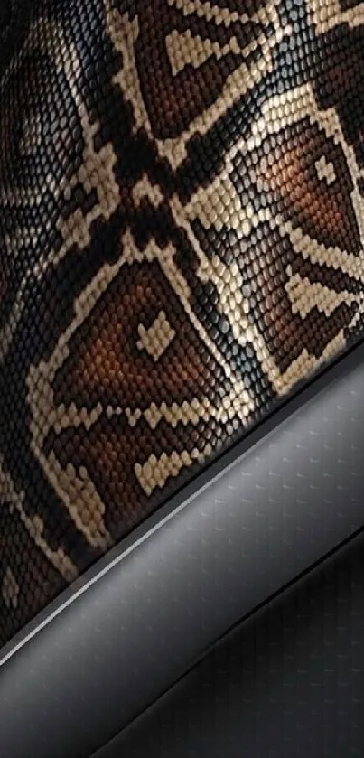 Snake skin texture in dark tones for mobile wallpaper.