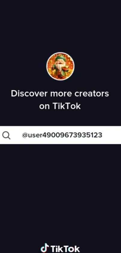 Wallpaper featuring TikTok creators search with dark blue background.