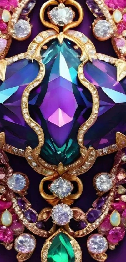 Exquisite jewel-themed mobile wallpaper with vibrant gemstones and intricate designs.