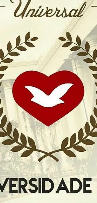 Inspirational wallpaper with heart and dove symbol emphasizing faith.