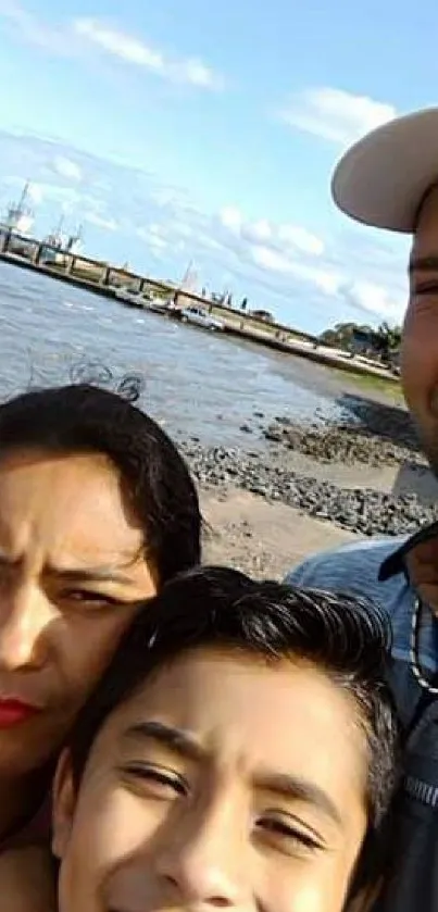 Family enjoying a sunny day at the beach.