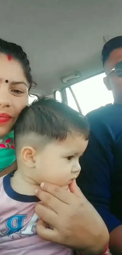 Family enjoying a car ride with smiles and warmth on display.