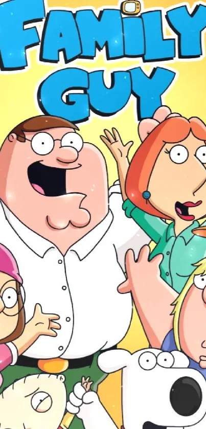 Vibrant Family Guy wallpaper with characters.